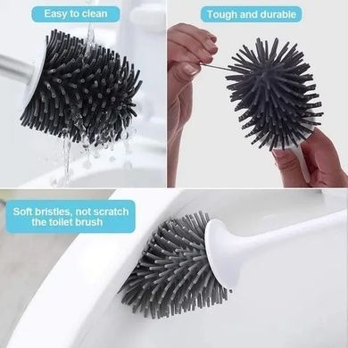 Ёршик-щетка для унитаза силиконовая Toilet Brush Серая