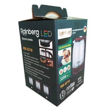 Електрочайник Rainberg RB-2218 Wine Red 2200 Вт 2 л