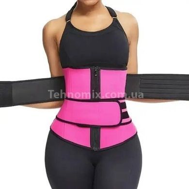 Утягивающий пояс для похудения Waist training corset Розово-черный XL