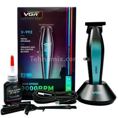Триммер аккумуляторный 3 насадки VGR V-992 Черный