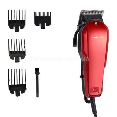 Машинка аккумуляторная для стрижки волос SOKANY SK-9903 Красная