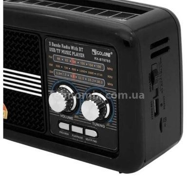 Радіоприймач із сонячною панеллю RX BT978S USB, MP3 Чорний