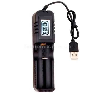 Зарядное устройство для аккумуляторов 1x18650/26650/16340/14500 с LCD дисплеем HD-8990B Черное