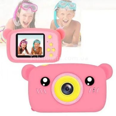 Детский фотоаппарат в чехле Мишка Camera Розовый