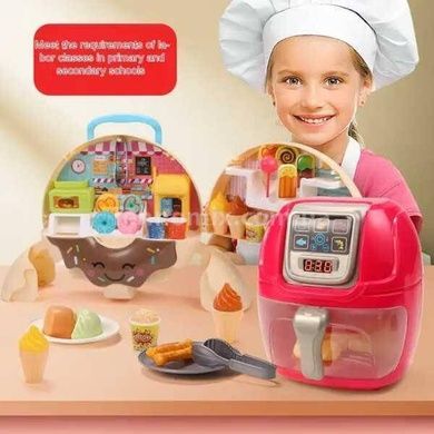 Іграшка Повітряна Фритюрниця 6 муляжів їжі Air Fryer Рожевий
