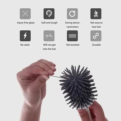 Ёршик-щетка для унитаза силиконовая Toilet Brush Серая