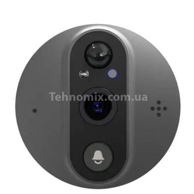 Видеодомофон беспроводной дверной глазок со звонком Wi-Fi Tuya Smart Life 300 PA Черный