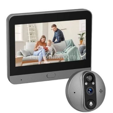 Видеодомофон беспроводной дверной глазок со звонком Wi-Fi Tuya Smart Life 300 PA Черный