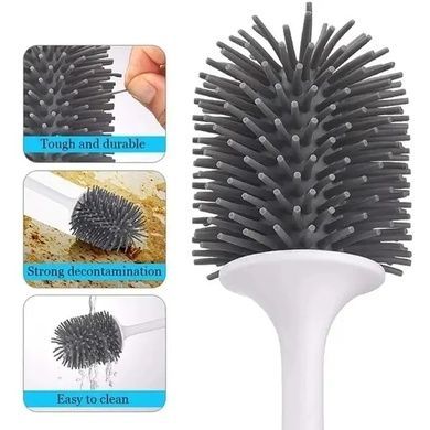 Ёршик-щетка для унитаза силиконовая Toilet Brush Серая