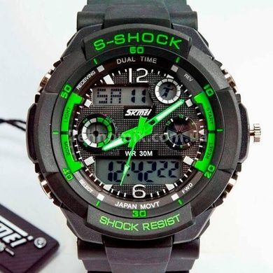 Годинник дитячий Skmei S-Shock Green 0931для дітей від 12 років