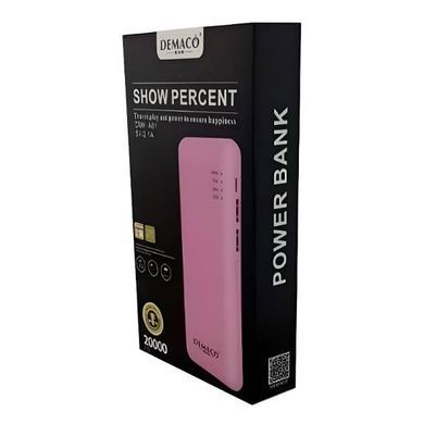 Power Bank 20000mAh Demaco DMK-A81 5V\2.1A Рожевий