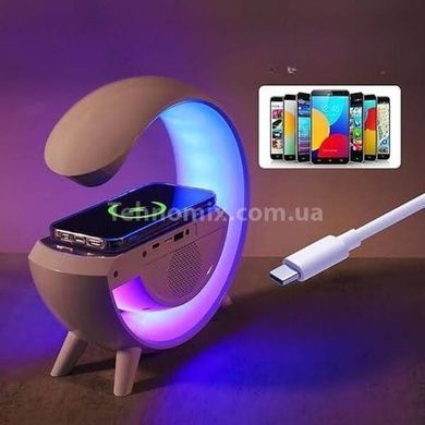 Нічник Smart Light з бездротовою зарядкою, колонкою та годинником BT-3401 Чорний (Без заводської упаковки)