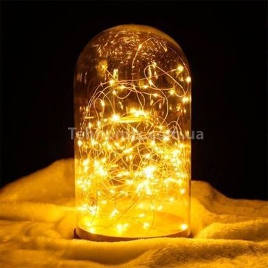 Гирлянда 50LED 5м на батарейках + USB Теплый Белый