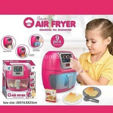 Іграшка Повітряна Фритюрниця 6 муляжів їжі Air Fryer Рожевий