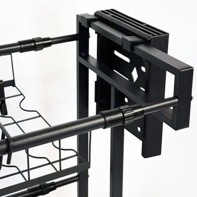 Стеллаж кухонный сушилка для посуды с боковыми отсеками металл +пластик kitchenware RM-23-1 Черный