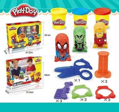 Набор теста для лепки Супергерои 3 баночки Play-Doh