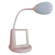 Умная настольная светодиодная лампа 3в1 с PowerBank с зеркалом Розовая