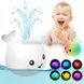 Игрушка для ванной Кит с фонтаном и подсветкой, 9 см Белый