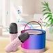 Караоке колонка с 2 микрофоном и подсветкой Bluetooth K52 Розовая