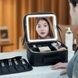 Косметичка-органайзер шкіряна з дзеркалом LED підсвічування RV Чорна