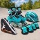Ролики детские раздвижные с полным комплектом защиты р 29-33 Scale Sports Mint Бирюзовые