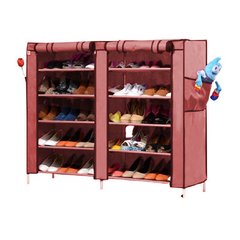Тканинний подвійний шафа для взуття Shoe Cabinet 5 Layer 6510 Червоний