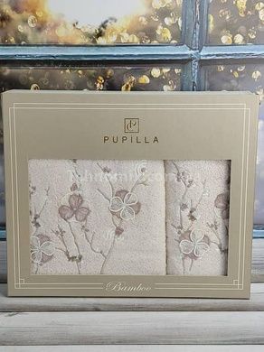 Полотенца Pupilla Lizaro pudra Бамбук набор 2 шт