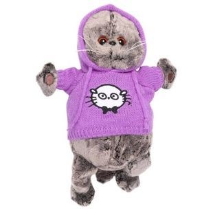 Игрушка мягкая Кот Басик в свитере 30см В фиолетовом