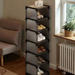 Полиця для взуття відкрита розбірна 7-shoe rack LY-1073 Чорна