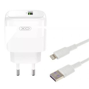 Мережевий зарядний пристрій XO L135 QC18W 1USB-A Fast Charging Charger Біле