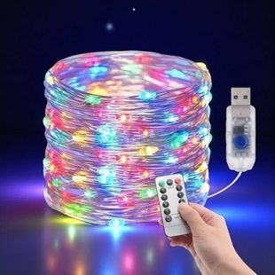 Гірлянда роса внутрішня лінійна 60м 600LED USB LU989mult Мультиколор