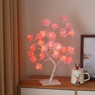 Лампа настольная LED Дерево розовая роза 220V NNG-05 Теплый свет