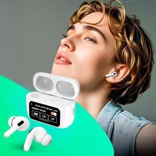Наушники беспроводные аккумуляторные с дисплеем AirA9Pro 2 Белые