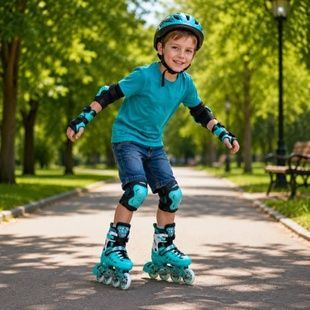 Ролики детские раздвижные с полным комплектом защиты р 34-37 Scale Sports Mint Бирюзовые