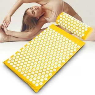 Акупунктурний масажний килимок Acupressure Mat or Bed of Nails Жовтий