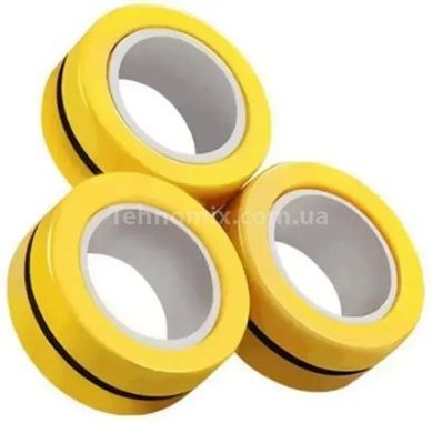 Магнитные вращающиеся кольца спиннер Stress Relief Magnetic Rings Желтый