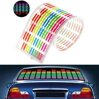 Еквалайзер на скло авто, світломузика, 45х11 см Різнобарвний