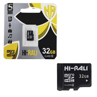 Карти пам'яті microSD HI-RALI 32GB без адаптера