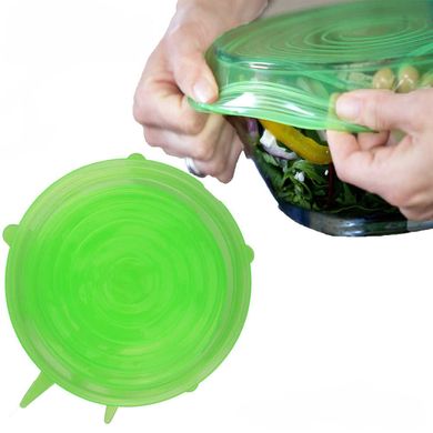 Силіконові універсальні кришки Super stretch silicone lids зелені