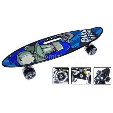 Пенни борд со светящимися колесами PU Penny Board Scale Sports Universe Синяя горилла