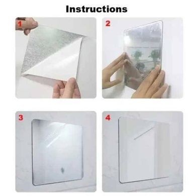 Наклейка дзеркальна квадратна Stick Mirror 30*30см