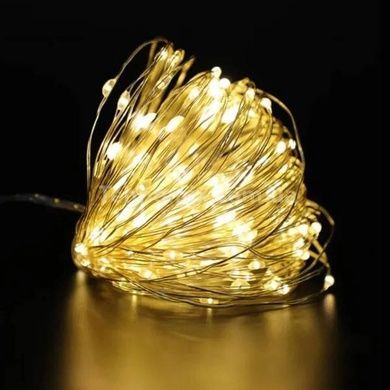 Гірлянда роса лінійна USB з пультом 20 м 200LED Жовтий