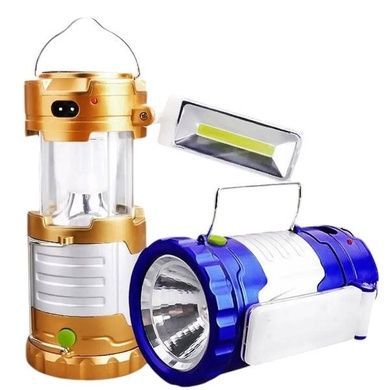 Кемпінговий ліхтар акумуляторний 220V TJ-288 5+1LED COB Золото