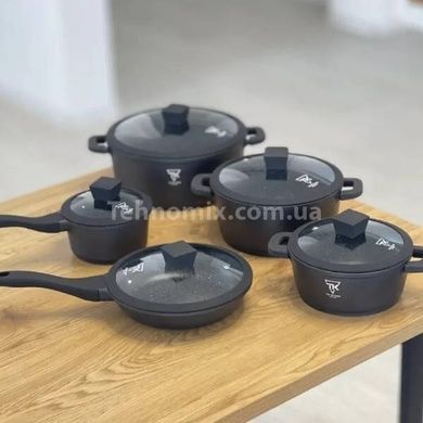 Набор посуды с крышками 10 предметов Top Kitchen ТК00050 Черный