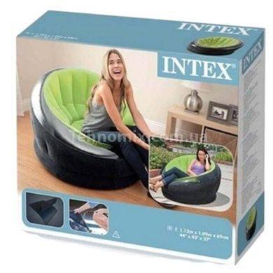 Крісло надувне INTEX 66681 Чорне із салатовим