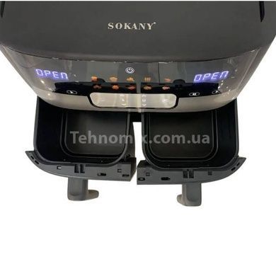 Аэрогриль-фритюрница на два отделения объемом 10л 3400Вт SOKANY SK-ZG-8047 Черный