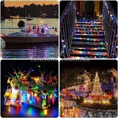 Світлодіодна гірлянда 12м 100LED RGB (живлення від сонячної панелі) Мультикольорова