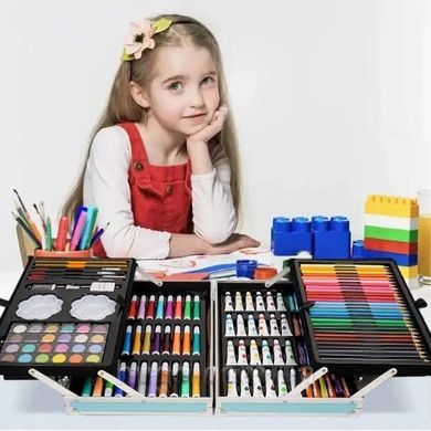 Набір для дитячої творчості та малювання Painting Set 145 предметів Космонавт Блакитний