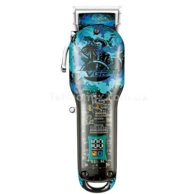 Машинка для стрижки волосся акумуляторна з 4 насадками та LED дисплеєм VGR V-685 Чорна