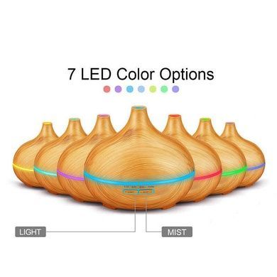 Зволожувач повітря Aroma Diffuser 7 LED color 500 мл світле дерево